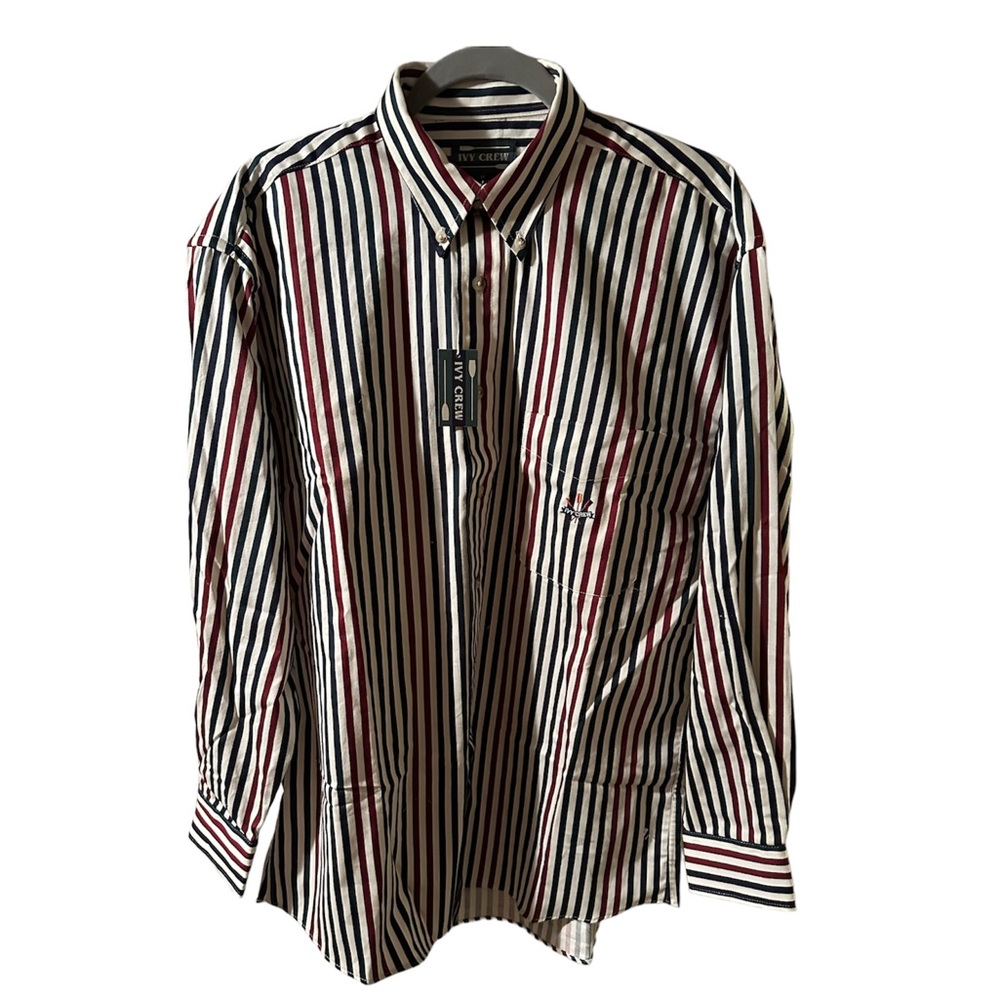 VINTAGE IVY CREW STRIPED BUTTON UP, NEVER WORN BRAND NEW WITH TAGS! ❤️💚💙